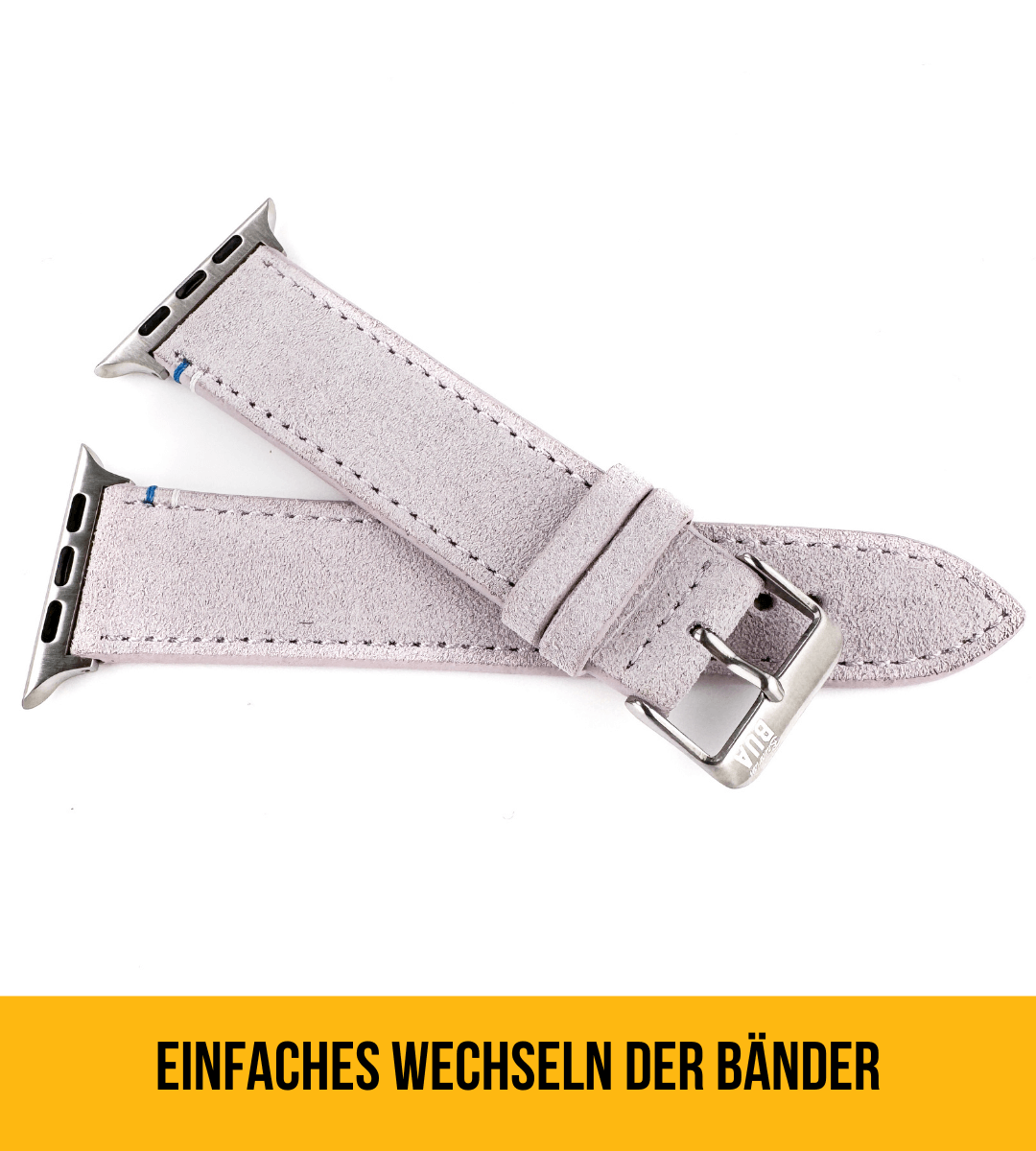 Apple Watch® Wildlederbandl Naht | Flieder Herz