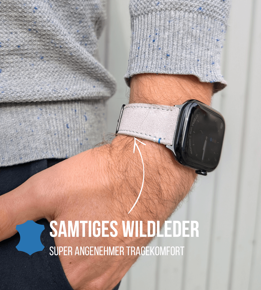 Apple Watch® Wildlederbandl Naht | Flieder