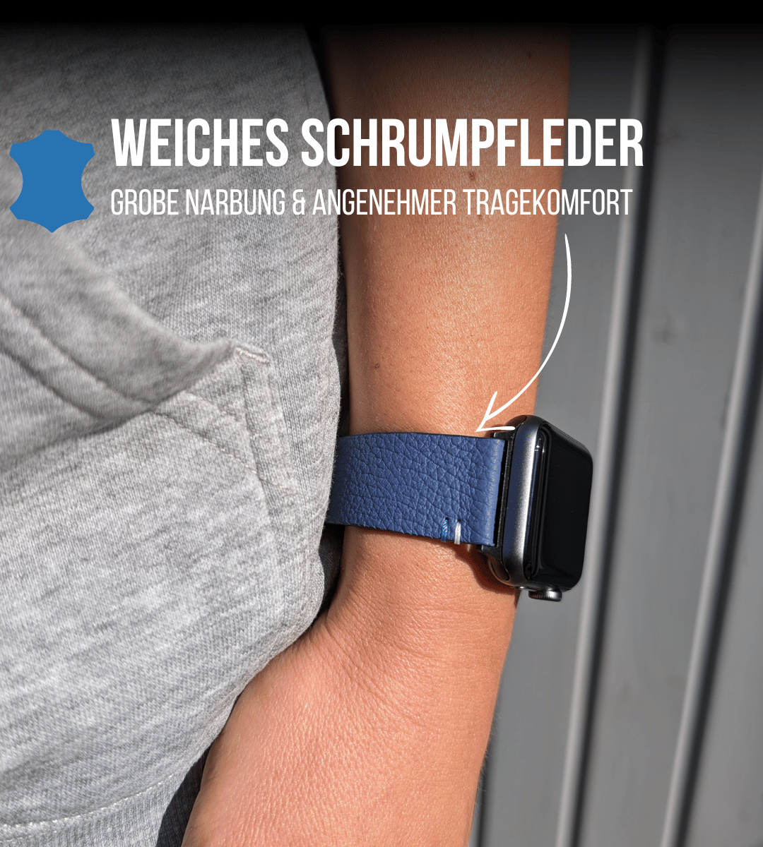 Apple Watch® Schrumpflederband | Royalblau