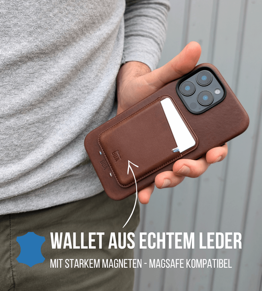 Leder Wallet für iPhone mit MagSafe | Braun