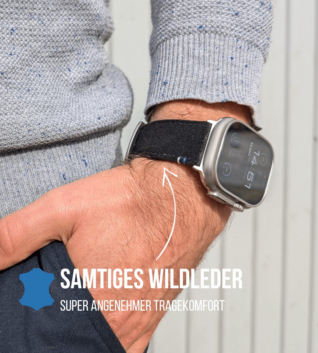 Apple Watch® Ultra Band | Wildleder Schwarz