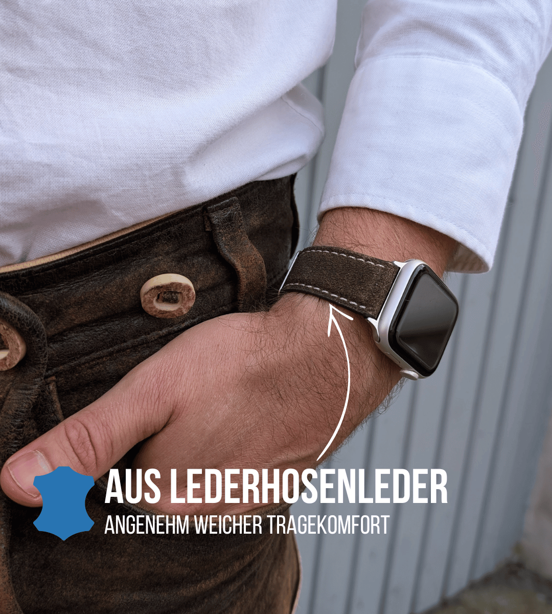 Apple Watch® Lederhosenbandl | Braun