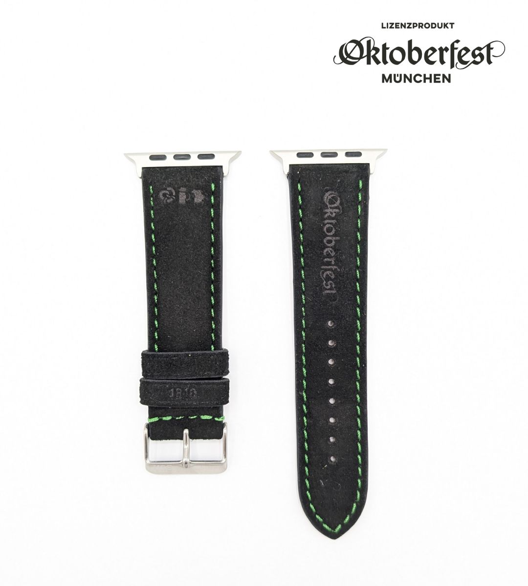 Oktoberfest Lizenzprodukt Armband für Apple Watch aus Leder, schwarz